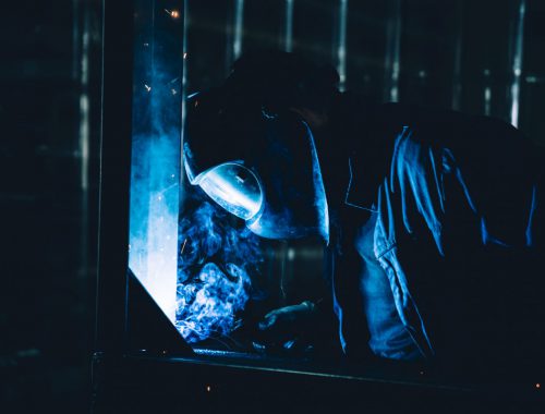Welding blue collar
